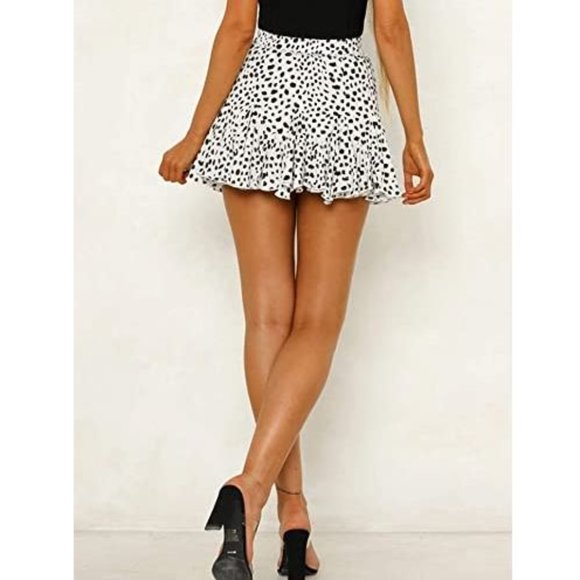 Women's High Waist Swing Ruffle Mini Skirt - Picture 4 of 7